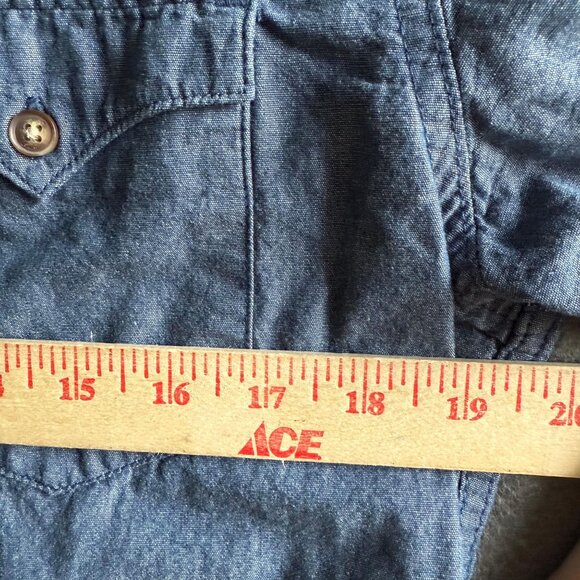 Levi's 100% Cotton Button Up Shirt Men Small Blue Short Sleeve Western Cowboy - Picture 3 of 4